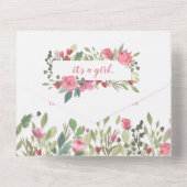 かわいいバレリーナの女の子のベビーシャワー オールインワン招待状 (裏面)