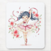 かわいいバレリーナの女の子 マウスパッド (正面)