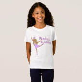 かわいいバレリーナの落書きパーティー 誕生日Tシャツ Tシャツ (正面フル)