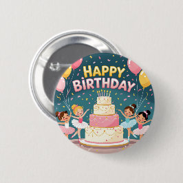 かわいいバレリーナの誕生日テーマ 缶バッジ