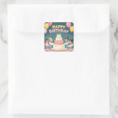 かわいいバレリーナの誕生日 スクエアシール (バッグ)