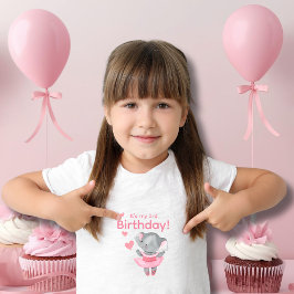 かわいいバレリーナの象 お誕生日おめでとう  トドラーTシャツ