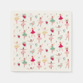 かわいいバレリーナガールバースデーパーティーの招待状 スタンダードカクテルナプキン (正面)