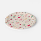 かわいいバレリーナガールバースデーパーティーの招待状 ペーパープレート (アングル)