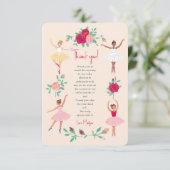 かわいいバレリーナガールバースデーパーティーの招待状 招待状 (スタンド正面)