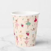 かわいいバレリーナガールバースデーパーティーの招待状 紙コップ (正面)