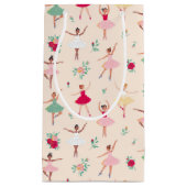 かわいいバレリーナガールバースデーパーティー スモールペーパーバッグ (正面)
