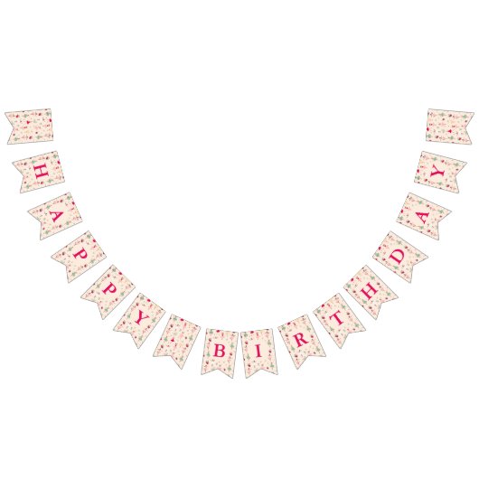 かわいいバレリーナガールバースデーパーティー バンティングフラッグ (全)
