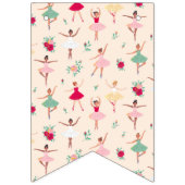 かわいいバレリーナガールバースデーパーティー バンティングフラッグ (第1の旗)