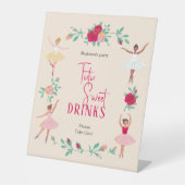 かわいいバレリーナガールバースデーパーティー 台座サイン (正面)