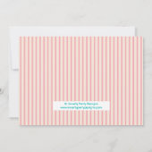 かわいいバレリーナガールピンクバースデーパーティーの招待 招待状 (裏面)