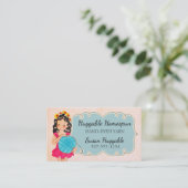 かわいいバレリーナガール編み物のかぎ糸 名刺 (スタンド正面)