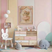 かわいいバレリーナキッテンウォールアート ポスター
