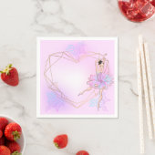 かわいいバレリーナジオメトリックガールズスペシャルピンクパーティー スタンダードカクテルナプキン (インサイチュ)