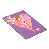 かわいいバレリーナスターとハート紫 ノートブック (右側)