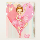 かわいいバレリーナスターズとハート カラフル プランナー手帳 (裏面)