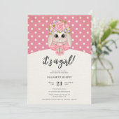かわいいバレリーナバニーベビーガールベイビーシャワー 招待状 (スタンド正面)