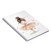 かわいいバレリーナバレエダンスラブハート水彩 ノートブック (右側)