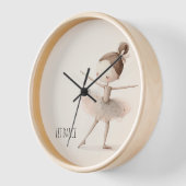 かわいいバレリーナバレエLET水彩画 壁時計 (傾斜)