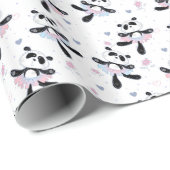 かわいいバレリーナパンダがバレエダンスを支える ラッピングペーパー (ロールコーナー)