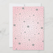 かわいいバレリーナピンクシルバースター |女の子誕生日 招待状 (裏面)
