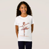 かわいいバレリーナプリントの女の子のTシャツ Tシャツ (正面フル)