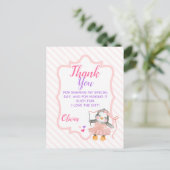 かわいいバレリーナペンギンの誕生日お礼メッセージ ポストカード (スタンド正面)