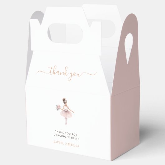 かわいいバレリーナ誕生日パーティーピンクウォーター色 フェイバーボックス (オープン)