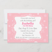 かわいいバレリーナ、ピンクの女の子の誕生会 招待状 (裏面)