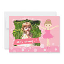 かわいいバレリーナ、ピンクの女の子の誕生会