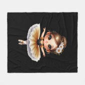 かわいいバレリーナ フリースブランケット (正面(横))