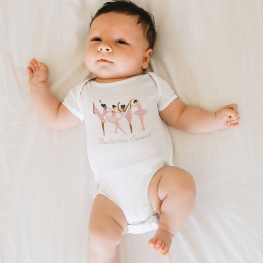 かわいいバレリーナ 3 人 ベビーボディスーツ