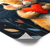 かわいいバレンタインうさぎ現代アート ポスター (角)