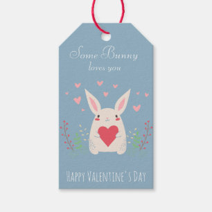かわいいバレンタインが大好きなバニー ギフトタグ
