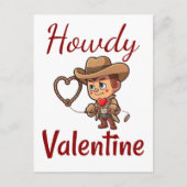 かわいいバレンタインのカウボーイ"ハウディバレンタイン" ポストカード (正面)