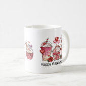 かわいいバレンタインのコーヒーカップケーキと愛 コーヒーマグカップ (正面右)