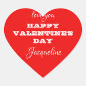 かわいいバレンタインのステッカーがパーソナライズ ハートシール (正面)