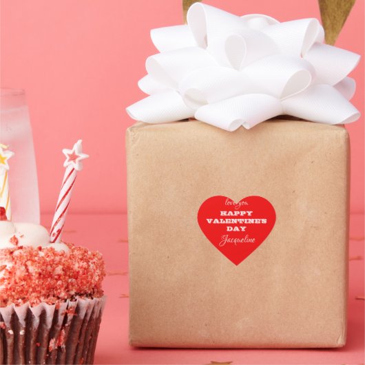 かわいいバレンタインのステッカーがパーソナライズ ハートシール (パーティー)