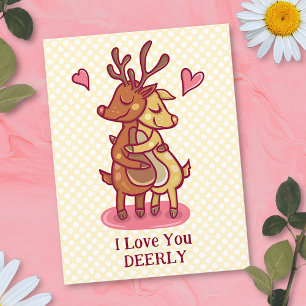 かわいいバレンタインのディアプン私はdeerlyあなたを愛する ポストカード