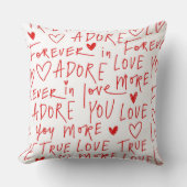 かわいいバレンタインのデイラブタイポグラフィ クッション (正面)