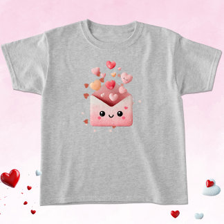 かわいいバレンタインのハートの封筒 Tシャツ