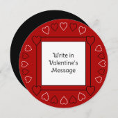 かわいいバレンタインのハート赤にメッセージを追加 シーズンカード (正面/裏面)