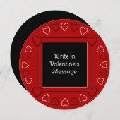 かわいいバレンタインのハート赤にメッセージを追加 シーズンカード (正面/裏面)