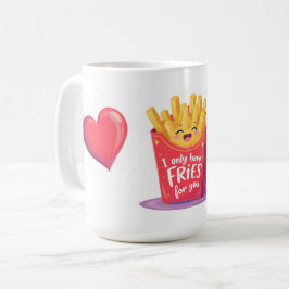 かわいいバレンタインのフライドポテトのダジャレ コーヒーマグカップ