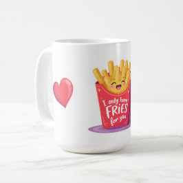 かわいいバレンタインのフライドポテトのダジャレ コーヒーマグカップ