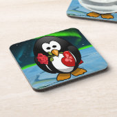 かわいいバレンタインのペンギンおもしろいアニメ コースター (左側)