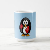 かわいいバレンタインのペンギンおもしろいアニメ コーヒーマグカップ (中央)