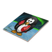 かわいいバレンタインのペンギンおもしろいアニメ タイル (側面)