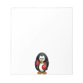 かわいいバレンタインのペンギンおもしろいアニメ ノートパッド (正面)