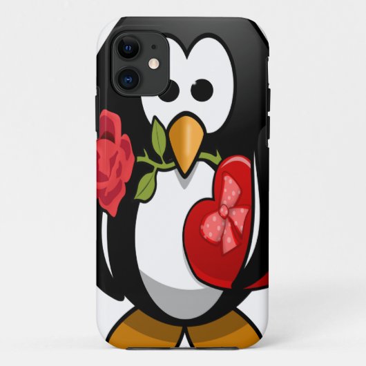 かわいいバレンタインのペンギンおもしろいアニメ Case-Mate iPhoneケース (裏面)